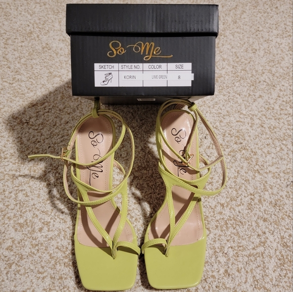 Lime strappy stilettos - Picture 2 of 9